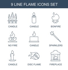 Wall Mural - 9 flame icons