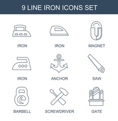 Wall Mural - 9 iron icons