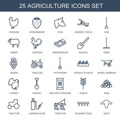 Wall Mural - 25 agriculture icons