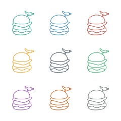 Canvas Print - burger with pepper icon white background