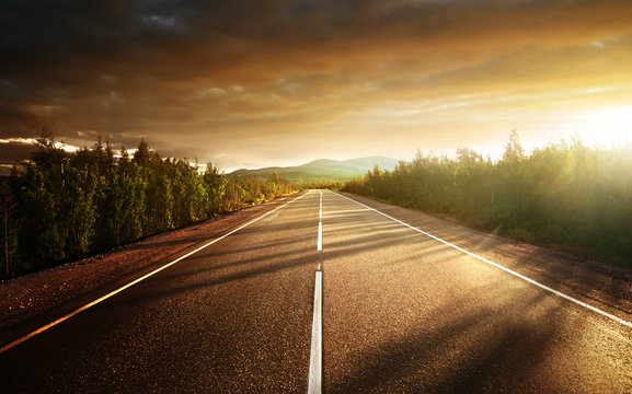 Fototapete -  - road in north mountains