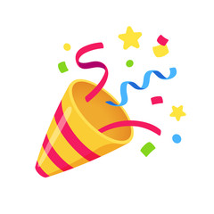 Party popper with confetti