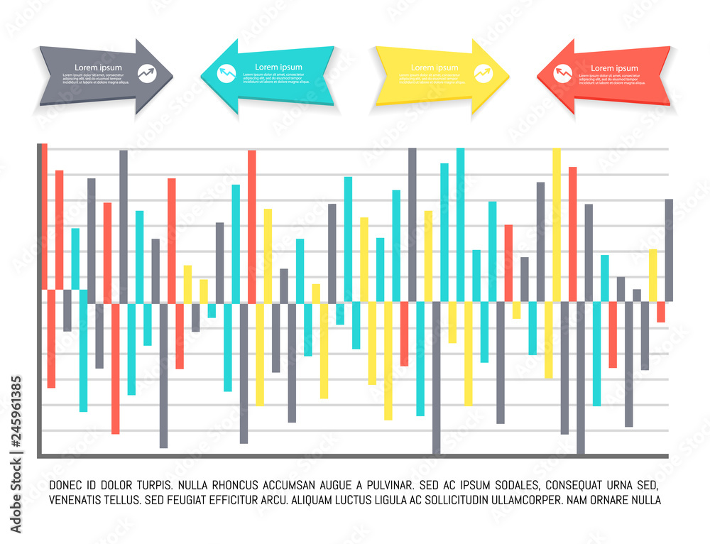 Infographic with explanatory text, arrowheads vector. Pointers graph ...