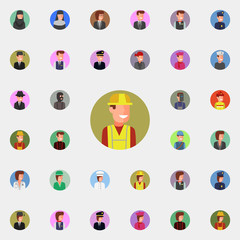 Aufkleber - colored avatar of builder icon. Avatar icons universal set for web and mobile