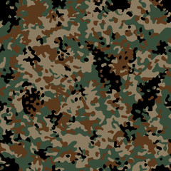 Wall Mural - Woodland Flectarn Camouflage seamless patterns