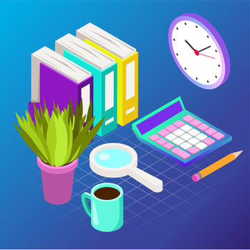 Vector illustration of office. Business icons. Communication between people. Work for company