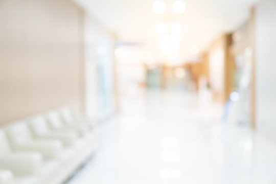 abstract blur luxury hospital corridor. blur clinic interior background with defocused effect. healt