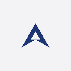 letter a triangle blue symbol vector