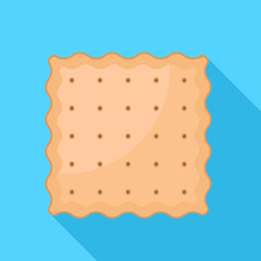 Poster - Square cracker biscuit icon. Flat illustration of square cracker biscuit vector icon for web design