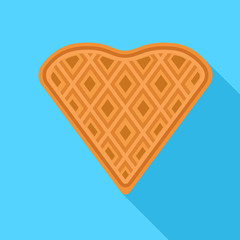 Poster - Heart waffle icon. Flat illustration of heart waffle vector icon for web design
