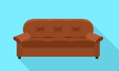 Poster - Brown sofa icon. Flat illustration of brown sofa vector icon for web design