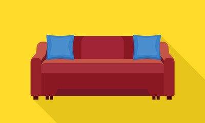 Poster - Textile sofa icon. Flat illustration of textile sofa vector icon for web design