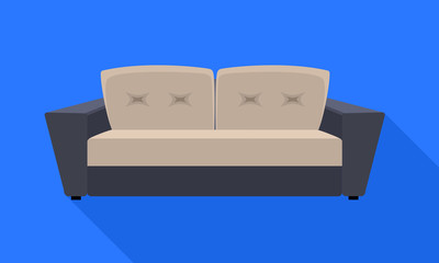 Poster - Modern sofa icon. Flat illustration of modern sofa vector icon for web design