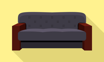 Poster - Grey sofa icon. Flat illustration of grey sofa vector icon for web design