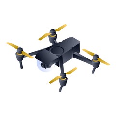 Poster - Folding drone icon. Isometric of folding drone vector icon for web design isolated on white background