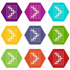 Canvas Print - Design element with dots arrow icons 9 set coloful isolated on white for web