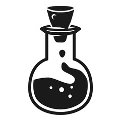 Poster - Round flask with liquid icon. Simple illustration of round flask with liquid vector icon for web design isolated on white background