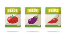 Vegetable Seed Packets Vector Isolated Illustration