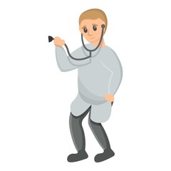 Poster - Pediatrician stethoscope icon. Cartoon of pediatrician stethoscope vector icon for web design isolated on white background