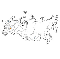 Wall Mural - Chuvashia on administration map of russia