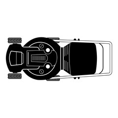 Poster - Top view lawn mower icon. Simple illustration of top view lawn mower vector icon for web design isolated on white background