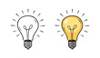 Light bulb sketch. Electric light, energy concept. Hand drawn vector illustration