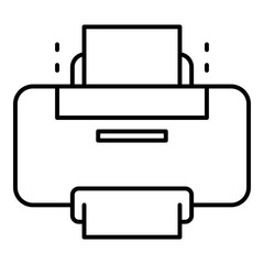 Poster - New printer icon. Outline new printer vector icon for web design isolated on white background