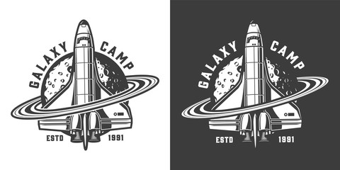 Wall Mural - vintage monochrome space badge
