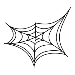 Poster - Hanging spider web icon. Outline hanging spider web vector icon for web design isolated on white background