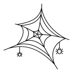 Poster - Small spider on web icon. Outline small spider on web vector icon for web design isolated on white background