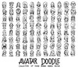 © veekicl - Set of Avatars icons Drawing illustration Hand drawn doodle Sketch line vector eps10