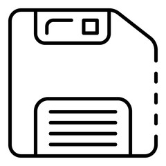 Poster - Floppy disk icon. Outline floppy disk vector icon for web design isolated on white background