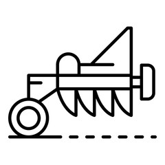 Poster - Tractor plough icon. Outline tractor plough vector icon for web design isolated on white background