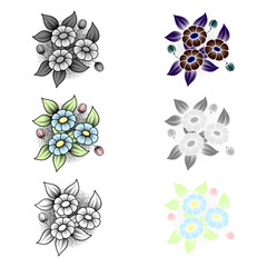 Different three daisy patterns