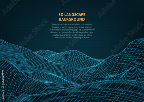 Abstract 3D graphics. Virtu...