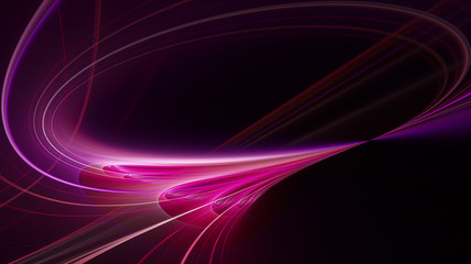 Poster - Abstract red background element on black. Fractal graphics. Three-dimensional composition of glowing lines and mption blur traces. Movement and innovation concept.