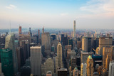 Fototapeta  - A view of Manhattan during the sunset - New York
