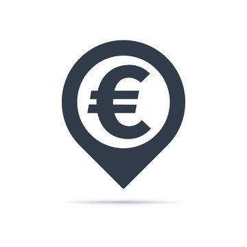 Euro symbol, address pin icon