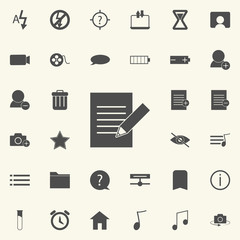 Poster - writing on paper with a pencil icon. web icons universal set for web and mobile