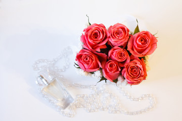 pink rose color perfume m glass beads