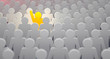 © Studio_East - Stand out from the crowd and different creative idea concepts, man standing out of crowd - 3d rendering