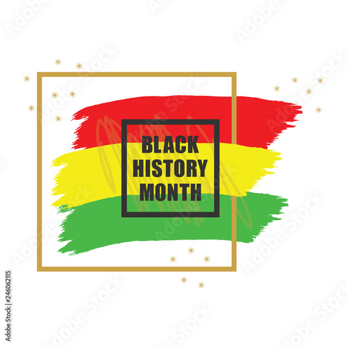 Golden And Black History Month Colorful Emblem Banner Design
