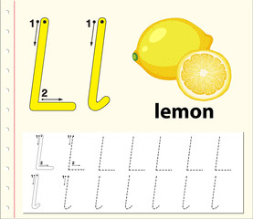 Letter L tracing alphabet worksheets