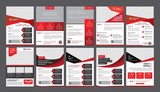 Fototapeta  - a bundle of 10 templates of a4 flyer template, modern template, in red color, and modern design, perfect for creative professional business