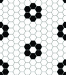Vintage black & white tile seamless vector pattern