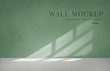 Empty room with a green wall mockup