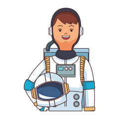 Sticker - space astronaut upperbody cartoon