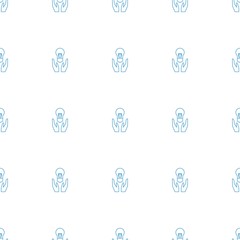 Fototapete - bulb in hand icon pattern seamless white background