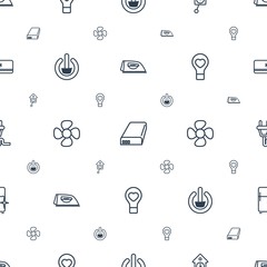 Sticker - electric icons pattern seamless white background