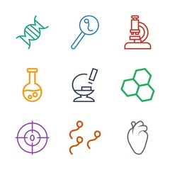 Wall Mural - 9 biology icons